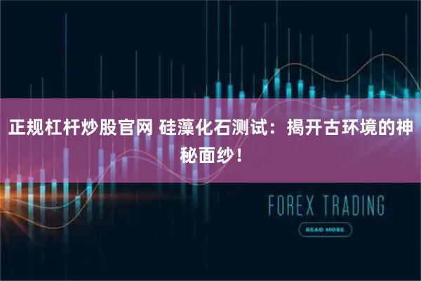 正规杠杆炒股官网 硅藻化石测试：揭开古环境的神秘面纱！